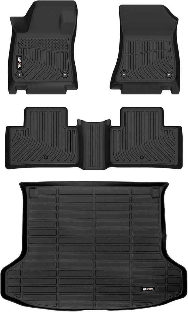 AIPOIL Floor Mats & Cargo Liner Set for 2019-2025 Infinit QX50 & 2022-2025 Infinit QX55 All Weather Protection TPE Anti-Slip Automotive Full Set Custom Car Mats Accessories - Black