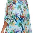 RELLECIGA Beach Cover Up for Women Swimsuit Kimono Cardigans Loose Casual Bathing Suit Coverups (Large, Leaf Print)