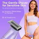 2-in-1 Bikini Trimmer for Women, Painless Electric Razor for Sensitive Skin, IPX7 Waterproof Cordless Shaver for Pubic, Underarm, Leg & Facial Hair, USB Rechargeable