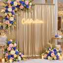 10ftx10ft Champagne Gold Sequin Backdrop Curtain for Wedding Parties, 2 Panels 5x10ft Thick Wrinkle Free Shimmer Glitter Photo Backdrop Drapes Curtains for Birthday Photography Background Cloth