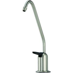 Watts Premier Standard Non-Air Gap Auxiliary Faucet with 1/4" Supply Tubing Connection for RO Reverse Osmosis Water Filtration Systems, Touch N'Flow Spring Loaded Handle, Brushed Nickel