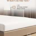 Good Sleep Bedding Queen Fitted Sheet - 1000 Thread Count Egyptian Cotton, Soft & Breathable - 16 Inch Deep Pocket - White