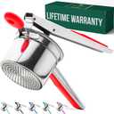 Bellemain 15 oz Large Potato Ricer | Heavy-Duty Stainless Steel Potato Ricer & Masher | Perfect for Mashed Potatoes | Kitchen Tool with Fixed Disc (Red)