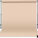 Denny Manufacturing - Seamless Paper Backdrop for Photography, Buff Seamless Paper Roll (53 in x 36 ft) Includes Free Roll Black Gaffer Tape (2 in x 13 ft)
