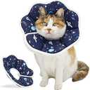 QIYADIN Soft Cat Cone, Adjustable Recovery Collar After Surgery to Prevent Licking Wound, Protective Cat Neck Cone, Comfortable Pet Elizabethan Collar for Cats Kittens and Puppies (XS)