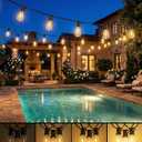 65ft-Solar-String-Lights-Outdoor-Waterproof-Solor-Powered-Patio-Light-Hanging-Outside-Backyard-Camping-Yard-Gazebo-Garden-Pergola-Bistro-Balcony-Cafe-Party-Fence-Lighting-LED with Edison Bulb & Remote