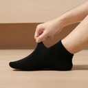YOUNGTIME Low Cut Ankle Socks for Men and Women, 80% Cotton No Show Socks (Black)
