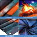 Forest Scene Camping Backdrop Photography Background Campfire Photo Backdrop and 2 Sets 3D Decorative Cardboard Campfire Centerpiece Artificial Fire Party Decoration for Camping Theme Party