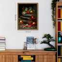 Framed Christmas Wall Art, Vintage Christmas Book Paintings, Retro Canvas Prints Decor, Rustic Winter Holiday Pictures Wall Decor for Bedroom Christmas Decoration Gifts  12x16in