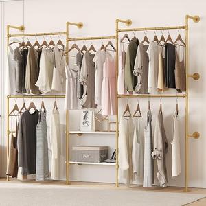 Industrial Pipe Clothing Rack
Wall Mounted Closet Wardrobe Rack, Corner L Shaped Walk-in Closet System, 2 Installation Methods , 80" H x 86" W