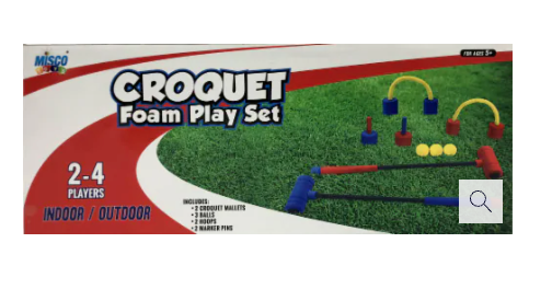 MISCO TOYS Croquet Foam Play Set (Indoor/Outdoor) 2-4 Players
