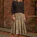 GRACE KARIN Women's Fall Knit Sweater Top, Long Sleeve Merino Wool Blend Pullover, Casual Crewneck Waffle Clothes 2025 (Brown, XL)