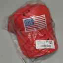 American Flag Hat, Adjustable Fit USA Baseball Cap for Men Women, Outdoor Ball Caps Mesh Snap Embroidered Cap (Red)