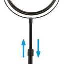 Height Adjustable Makeup Mirror 8 Inch Double-Sided 7X Magnification, Black Magnifying Makeup Mirror Round Tabletop Mirror Tall, Countertop Standing Cosmetics Black Finish