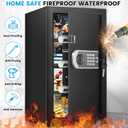 [23.6" Tall]Large Safe Box, . Home Safes with Fireproof Waterproof Bag, Security Safes for Home with Programmable Keypad Key, Smart Alert, Mute Mode, Anti-theft Digital Safe for Valuables