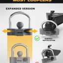 RETRUE Heavy-Duty Universal Widened Coupler Lock Fits 2-5/16 Inch Trailer Ball Locks Hitch Trailer Hitch Lock Adjustable Security Steel Fits 1-7/8 Inch, 2 Inch, 2-5/16 Inch Couplers, Upgraded Gray