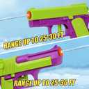 2 Packs Water Gun for Kids Squirt Guns Water Blaster Soaker Toys Water Pistol Toys for Boys Girls Toddlers, Outdoor Beach Swimming Pool Game Summer Party Favor (Purple and Green)