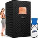 Upgraded Sauna Box for Relaxation, Detoxification, Portable Steam Sauna for Home with 3L Large Steamer, 9 Levels, 2.6 x 2.6 x 5.9