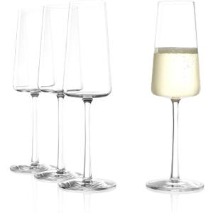 Stlzle Lausitz Champagne Glasses Power 4-Piece Set 8 oz Elegant Flutes Ideal for Prosecco & Sparkling Wine Crystal Champagne Glasses Dishwasher- & Shockproof