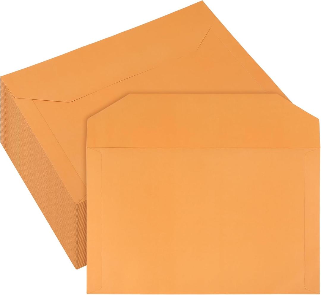 80 Pack Legal File Envelope 10 x 15 Inch File Jackets Legal Size 40 lb Yellow Kraft for Mailing Documents