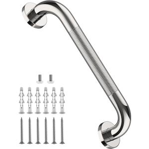 12 Inch Stainless Steel Chrome Shower Grab Bar, ZUEXT Bathroom Balance Bar, Safety Hand Rail Support, Handicap Elderly Injury Senior Bath Assist Handle (1 Foot (Pack of 1))
