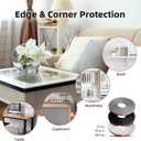 U-Shape Edge Banding, 1 inch x 20ft Edge TPE Self Adhesive Veneer Edging Trim Flexible Edge Protector, Strip for Countertop Cabinets Table Restoration Shelves, Black