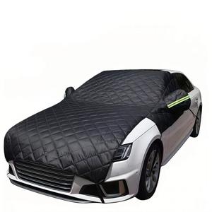 Heavy Duty Thickened Car Snow Cover Enlarge with Hood Protection, Windshield Sunshade w/ Waterproof PEVA+Cotton Filling+Taffeta Inner Against Heat & UV, Snow Ice, Dirt for Sedans, SUVs, Hatchbacks