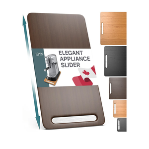 Ibyx Elegant Sliding Tray for Your Coffee Maker & Heavy Kitchen Appliances - Sturdy, Slides Easily from Under The Cabinet (Brown, 7.5”W x 14.5”D)