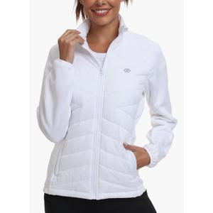 MoFiz Womens Lightweight Insulated Hiking Jacket Fleece Lined Thermal Hybrid Softshell Full Zip Winter Fall Running Coat 3XL