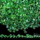 Kigeli 1280 Pcs Glass Beads Bulk Assorted Crystal Beads for Jewelry Making Faceted Teardrop Rondelle Briolette for DIY Crafts Necklace Wristband Earring Kit(Classic,Green)