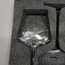 White Red Glasses Set of 6 18oz Clear Hand Blown Crystal Glass Tall Long Stem Modern Glasses Square Winss with flat bottom Unique gifts for Valentine's Day, Brithday