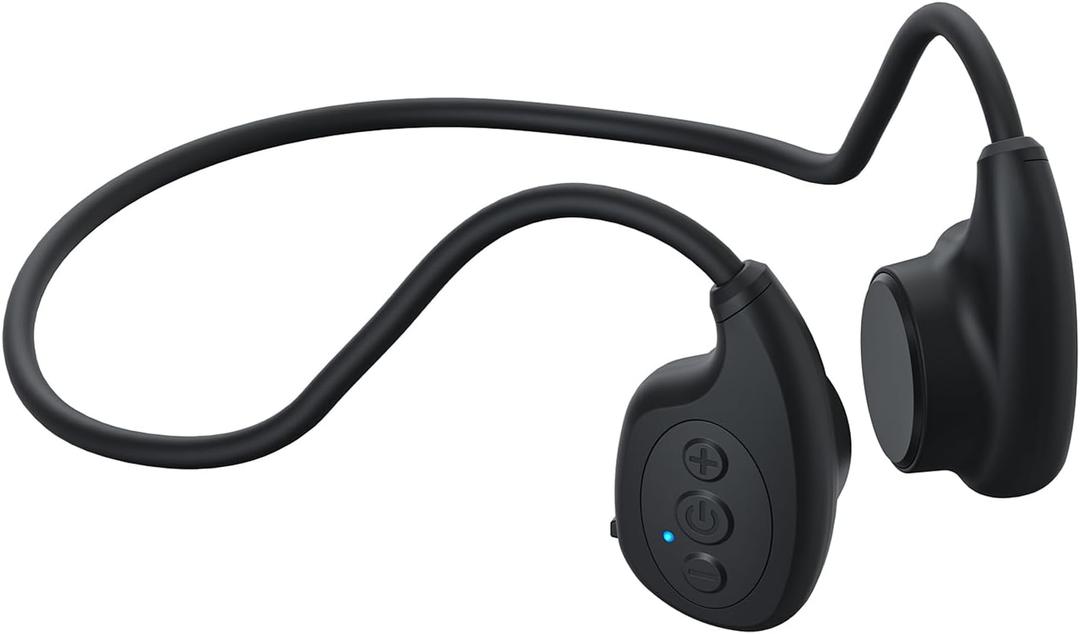 Bone Conduction Headphones, Bluetooth 5.4 Open Ear Wireless Headset, 12Hr Playtime, Waterproof Earphones for Sports, Running, Hiking, Cycling, with Earplugs