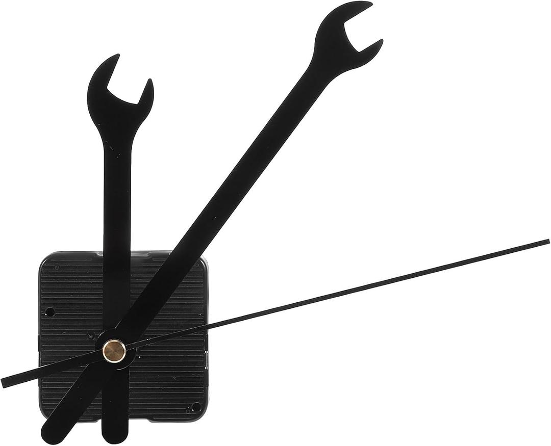 Wall Clock Mechanism Replacement : Creative Wrench Shpaed Clock Hands and Motor Kit - Clock Parts Battery Operated Kit DIY Clock Making Kit (Black 1)