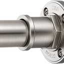 BRIOFOX Industrial Shower Curtain Rod - 2-in-1 Design Tension Curtain Rod - Never Rust Non-Slip 43 to 72 Inch 304 Stainless Steel, Brushed Nickel Window Curtain Rod