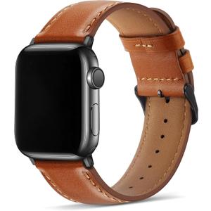 Tasikar Bands Compatible with Apple Watch Band 42mm (Series11/10) 41mm 40mm 38mm Men Genuine Leather Replacement Bands Compatible with Apple Watch SE Series 11 10 9 8 7 6 5 4 3, Classic Brown
