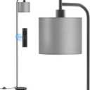 SIBRILLE Floor Lamp with Linen Shade, Dimmable Tall Standing Lamp with Remote Control & 3 Color Temperatures, Modern Corner Floor Lamps for Living Room Bedroom Office, 9W LED Bulb Included