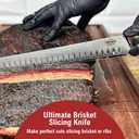 Smoke Kitchen 12" Brisket Slicing Knife – VG-10 Steel, Granton Edge, Full Tang, G10 Handle – BBQ Meat Carving Knife for Brisket, Turkey, Ham, Ribs, and Roasts