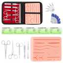Suture Practice Kit for Medical Students, Silicone Pad Surgery Wounds Closure Suturing, Supplies for Vet Nursing Students Surgical Stitches Kits De Suturas Med School Essentials.