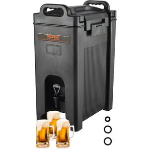 VEVOR Insulated Beverage Dispenser, 5 Gallon, Food-grade LDPE Hot and Cold Beverage Server, Thermal Drink Dispenser Cooler with 0.9 in PU Layer Two-Stage Faucet Handle, for Restaurant Drink Shop (EXP 10/08/26)