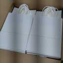 BAG BOX 100 Pack 5.9x3.1x8.25 Inch White Gift Bags with Handles,Bulk Kraft Paper Bags for Shopping, Retail, Merchandise, Wedding, Party Favors, Paper Grocery Sacks