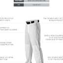 Alleson Athletic Boys Baseball Pants with Braid (White, L)
