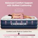 CHERIMOR Twin XL Air Mattress with Built-in Pump & Luxury Quilted Topper, 80" Length, 20" Height, 2.5 Min Fast Inflation, 500lbs Support, Blow up Mattress with Carry Bag for Guest, Camping & Home