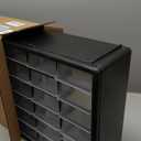 Akro-Mils 24-Drawer Plastic Drawer Storage Cabinet for Garage Organization, Bead Organizer, Building Bricks Storage, Teacher Toolbox, Makeup Organizer, 20" W x 6" D x 16" H, 10724 Black