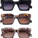 3 Pack Bifocal Reading Sunglasses for Women Fashion Sun Readers Glasses Spring Hinge Outdoor Reading Glasses UV400 Protection, +2.5 (Black/Tea Tortoise/Muddy Water Tortoise)