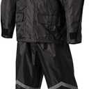 Nelson Rigg Stormrider Rain Suit; 100% Waterproof, Pants and Jacket Included with Reflective Striping (Black, Medium)