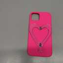Jusy Case for iPhone 13, Cute Heart with 3D Heart Stand Slim Fit Liquid Silicone Soft Anti-Scratch Microfiber Lining Shockproof Protective Phone Cover for Girly Women Case - Hot Pink