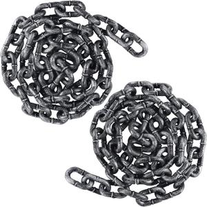 Zcaukya 2 Pcs Halloween Plastic Chain, 6 FT Halloween Props Fake Chains, Plastic Chain Links Creepy Costumes Accessories Haunted House Decor