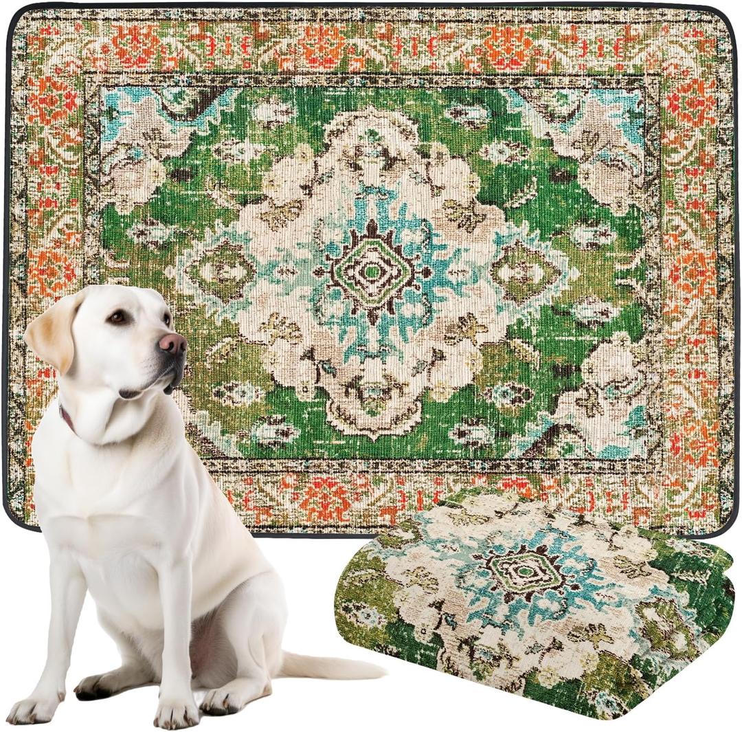 Thicken Washable Pee Pads for Dogs, Waterproof Reusable Pee Pads for Dogs54"x72" Super Absorbent Leakproof Dog Pads, Non-Slip Potty Pads for Floor, Crate, Couch, Whelping Pads Pet Supplies (Grass Green)