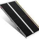 WHALEMOTOR Portable Wheelchair Ramp 5FT, Anti-Slip Aluminum Folding Portable Ramp, Wheelchair Ramps for Home, Weight Capacity Up to 600 LBS, with Transition Plates Above and Below