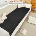 PHOPHO Couch Cover for Dogs Washable, Sofa Cover Protector for l Shape, Non Slip Dog Blanket Cover, Friendly Pet Mat Bed for Outdoor, Soft (Dark Gray, 27.6" x 59")